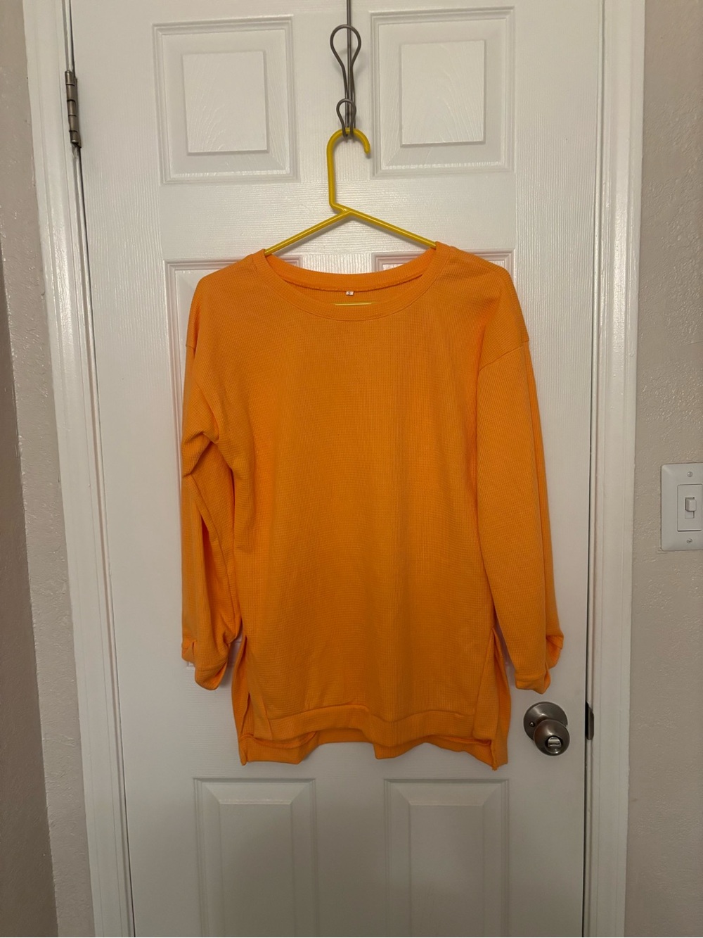Orange Waffleknit Sweater - Size Small